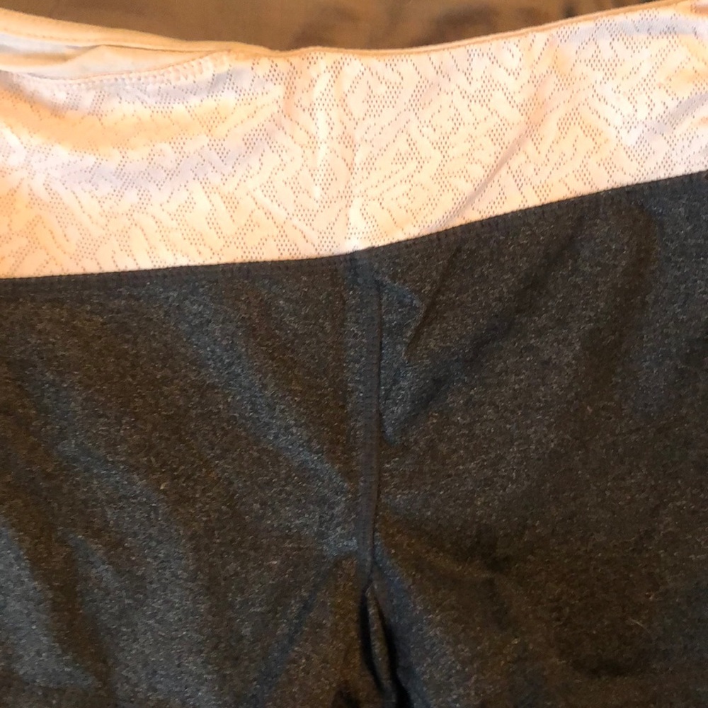 Pink and gray yoga shorts